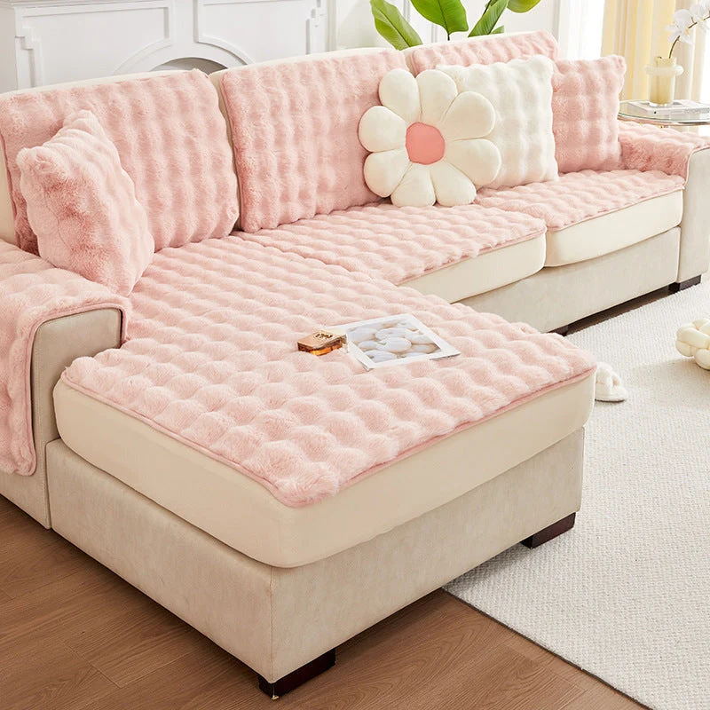 Housse de coussin de canapé d'hiver en polaire douce et épaisse - Nuage de douceur