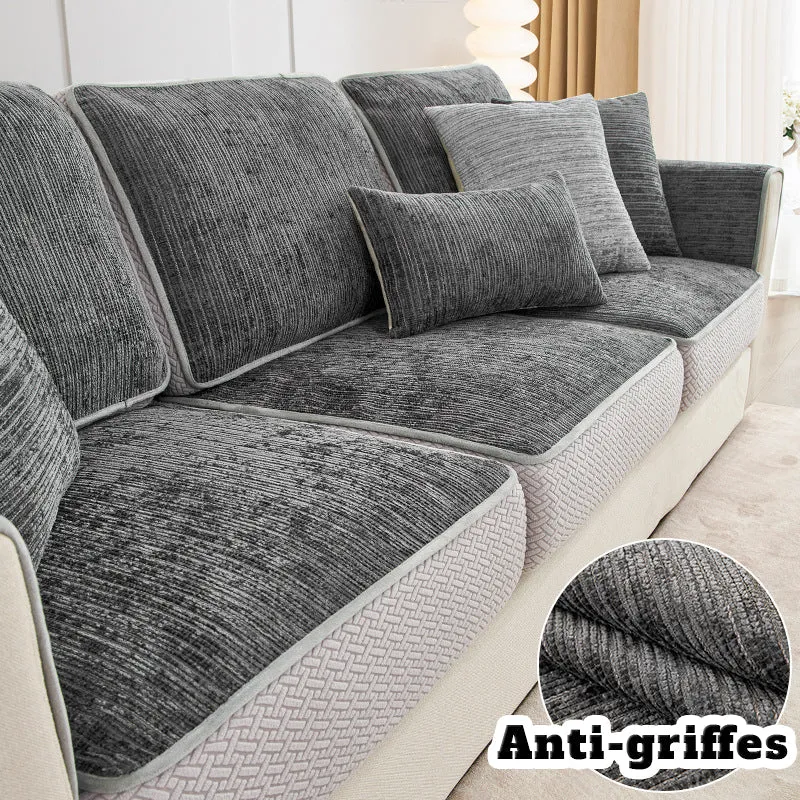housse pour coussin de canapé en Chenille renforcée anti griffes de chats