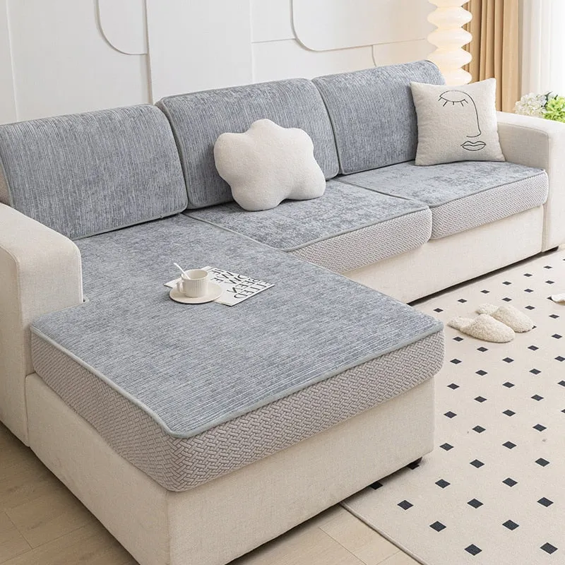 housse pour coussin de canapé en Chenille renforcée anti griffes de chats