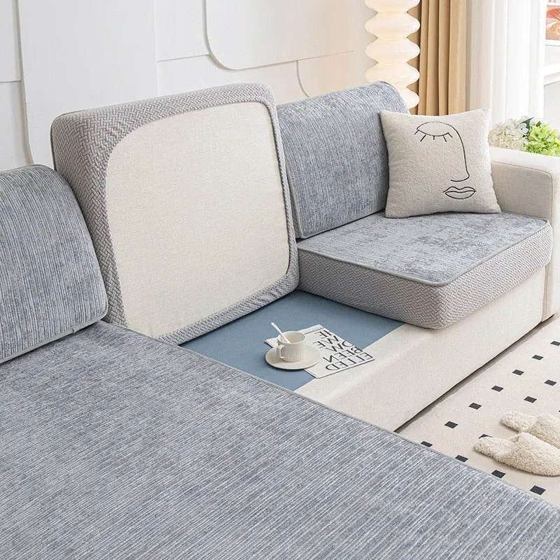 housse pour coussin de canapé en Chenille renforcée anti griffes de chats