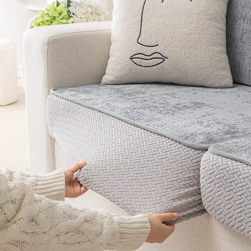 housse pour coussin de canapé en Chenille renforcée anti griffes de chats