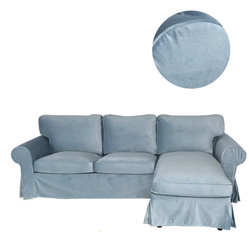 Housse pour canapé d'angle IKEA EKTORP 2 places + méridienne - Velours hollandais