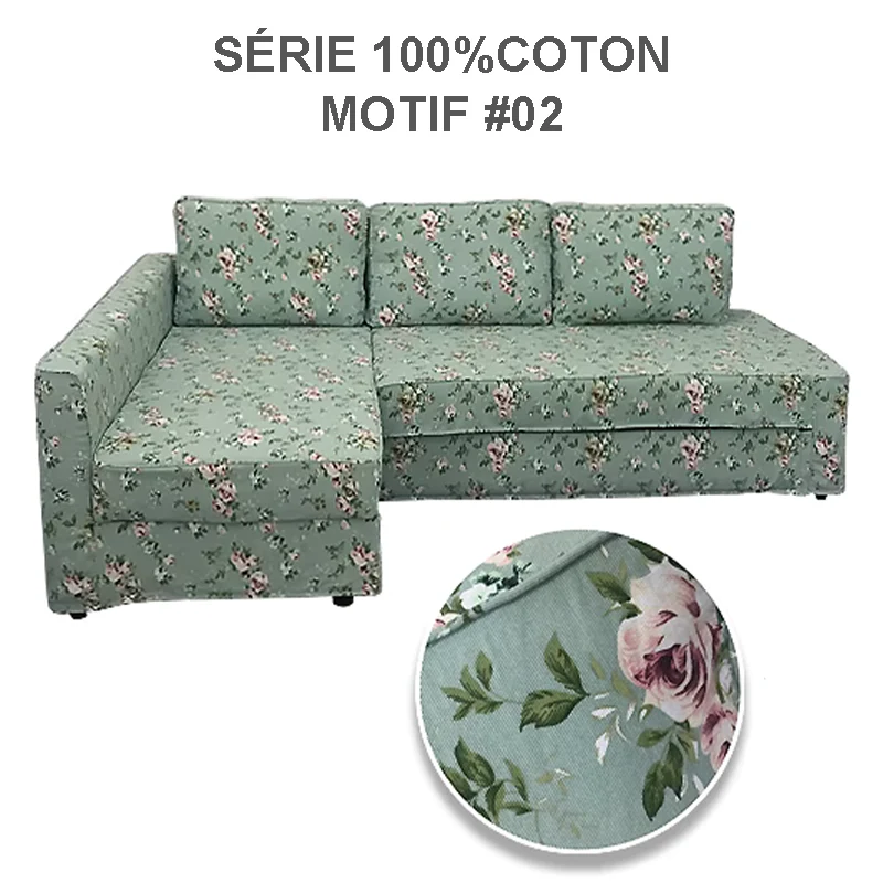 Housse pour canapé d'angle convertible IKEA FRIHETEN motifs imprimés 100%coton