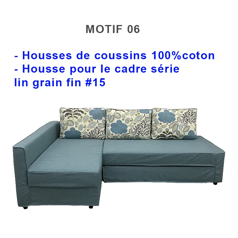Housse pour canapé d'angle convertible IKEA FRIHETEN motifs imprimés 100%coton