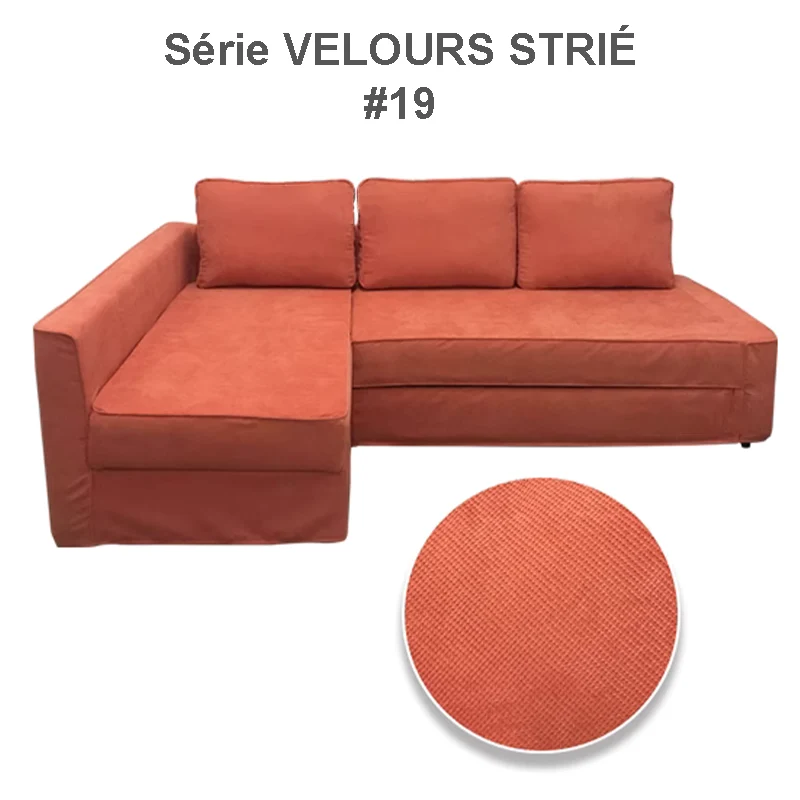 Housse pour canapé d'angle convertible IKEA FRIHETEN velours strié