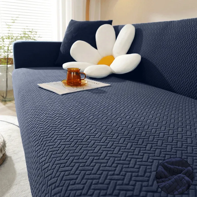 Housse De Canapé Jacquard Bleu Marine