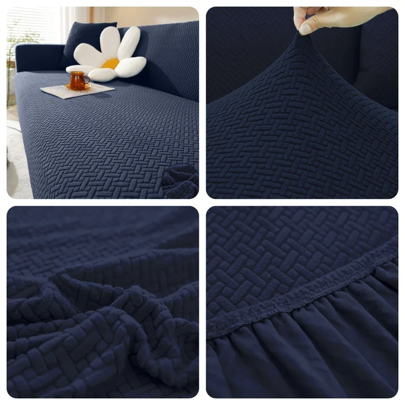 Housse De Canapé Jacquard Bleu Marine