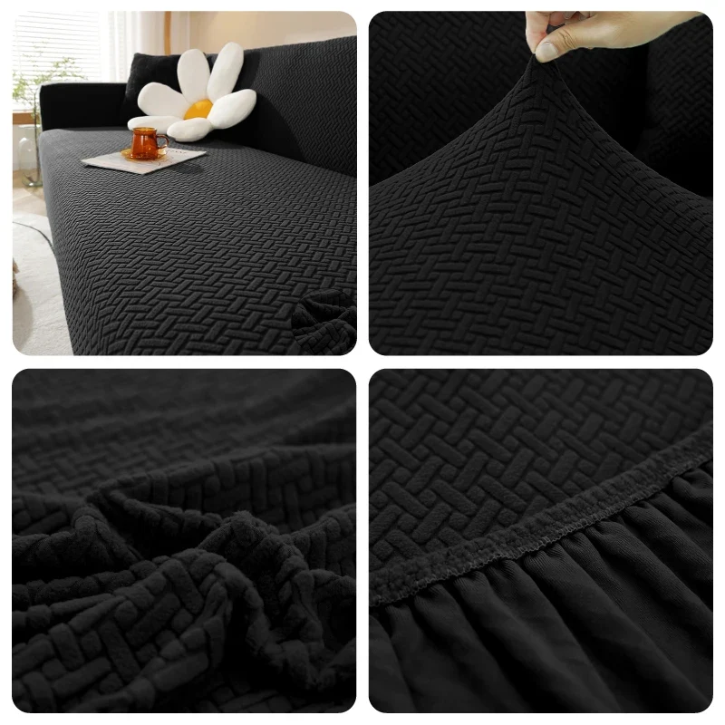 Housse De Canapé Jacquard Noir