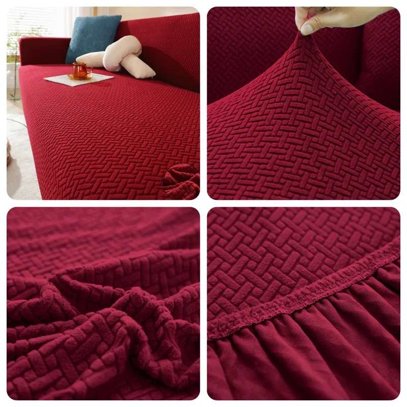 Housse De Canapé Jacquard Rouge