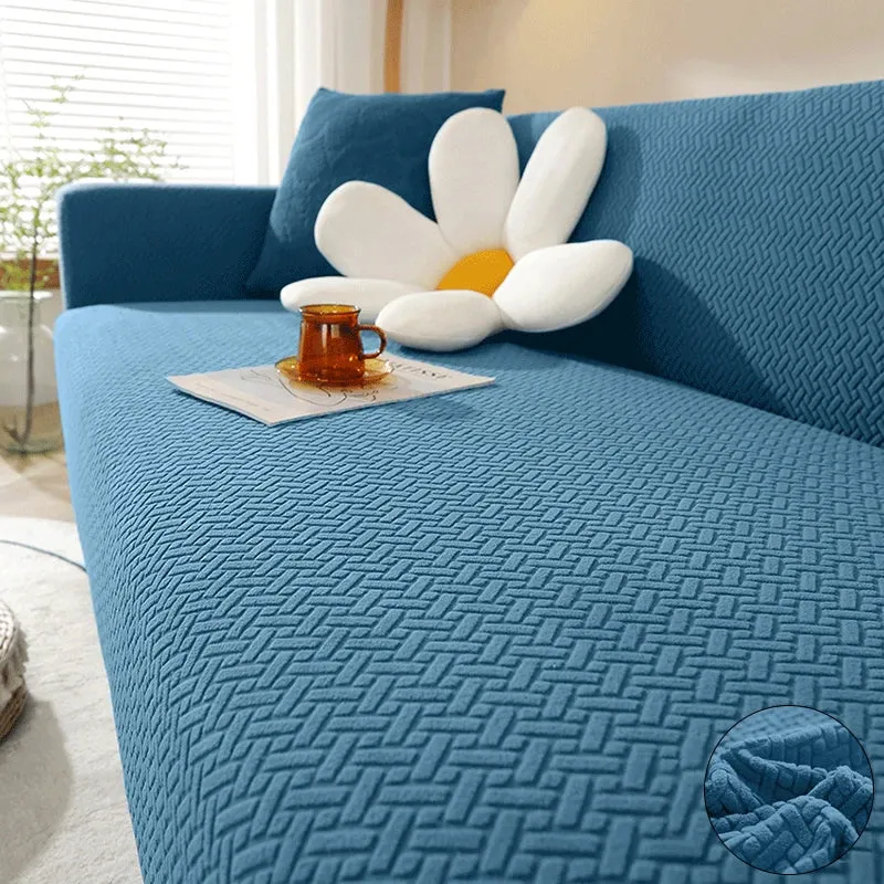 Housse De Canapé Jacquard Bleue