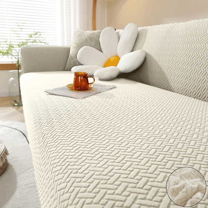Housse De Canapé Jacquard Beige