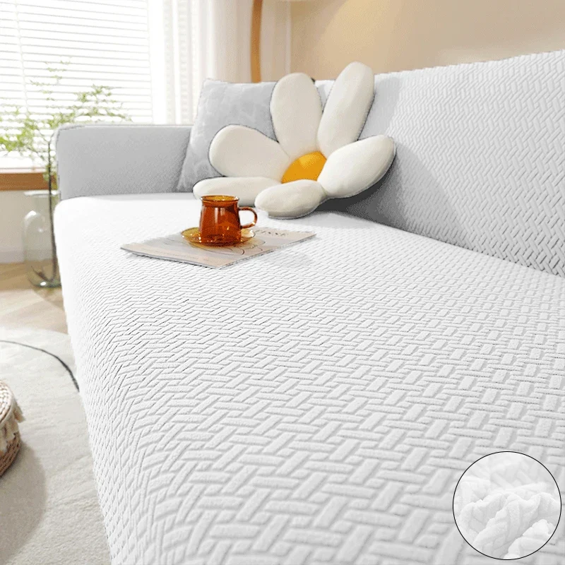 Housse De Canapé Jacquard Blanche