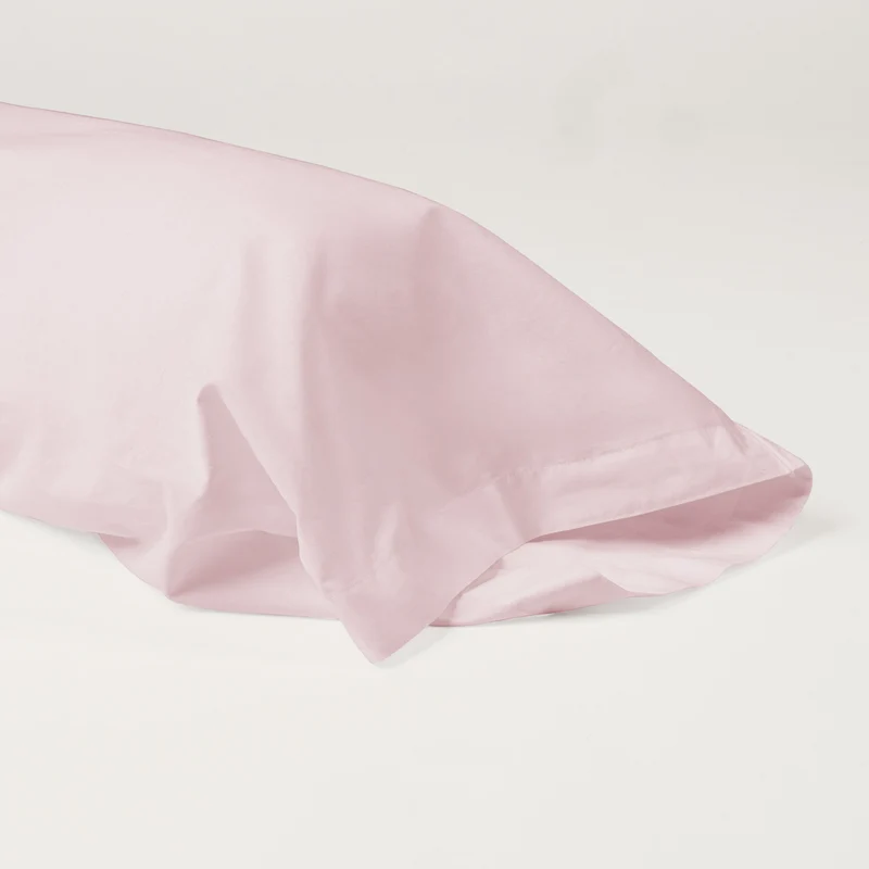 Taie de traversin en Percale de coton - Rose poudré