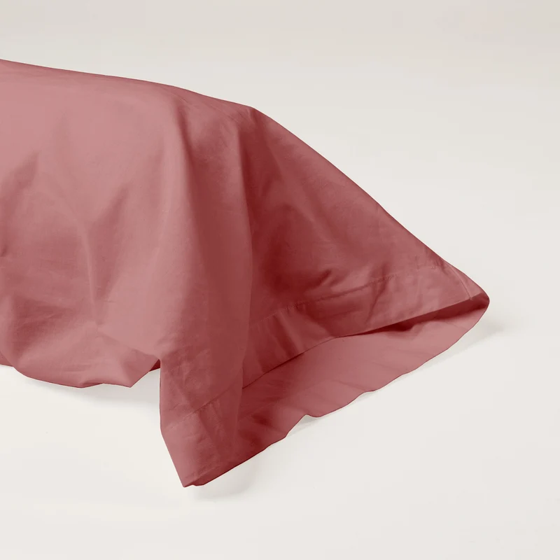 Taie de traversin en Percale de coton - Vieux rose
