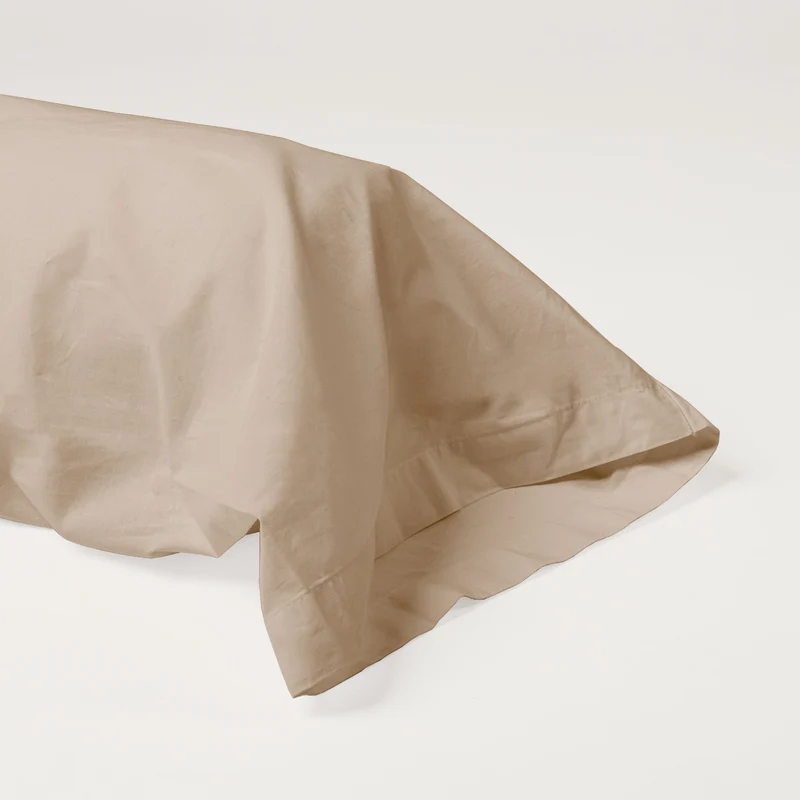 Taie de traversin en Percale de coton - Beige