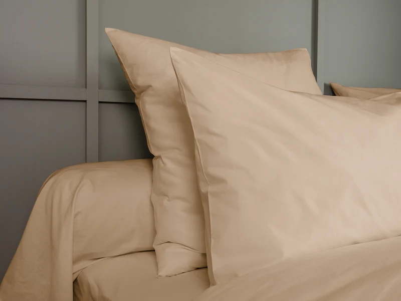 Taie de traversin en Percale de coton - Beige