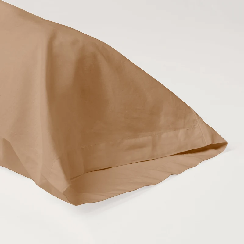 Taie de traversin en Percale de coton - Marron
