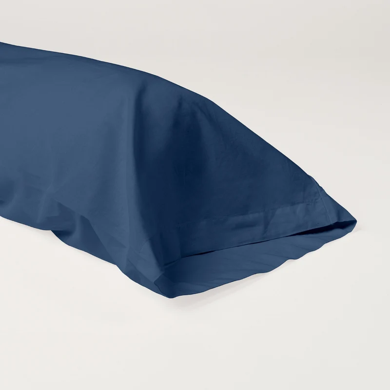 Taie de traversin en Percale de coton - Bleu marine