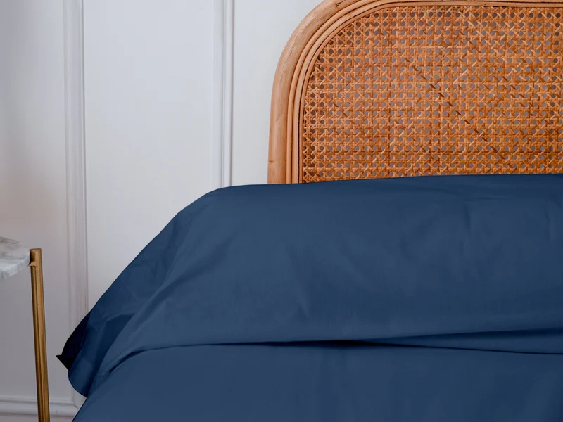 Taie de traversin en Percale de coton - Bleu marine