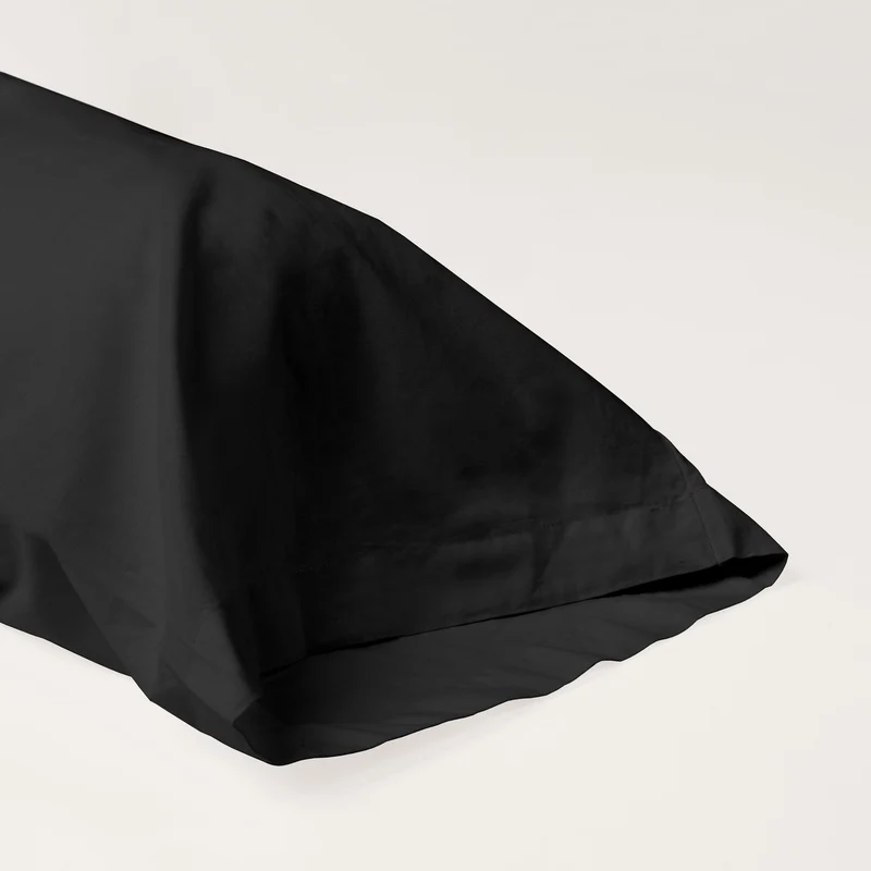 Taie de traversin en Percale de coton - Gris anthracite