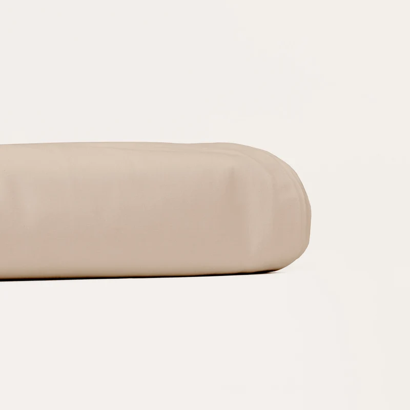 Drap plat en Percale de coton - Beige