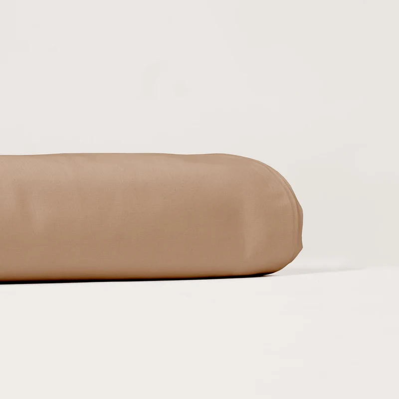 Drap plat en Percale de coton - Marron