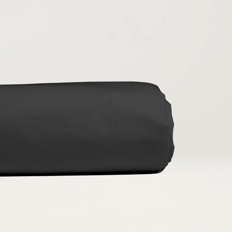 Drap plat en Percale de coton - Gris anthracite