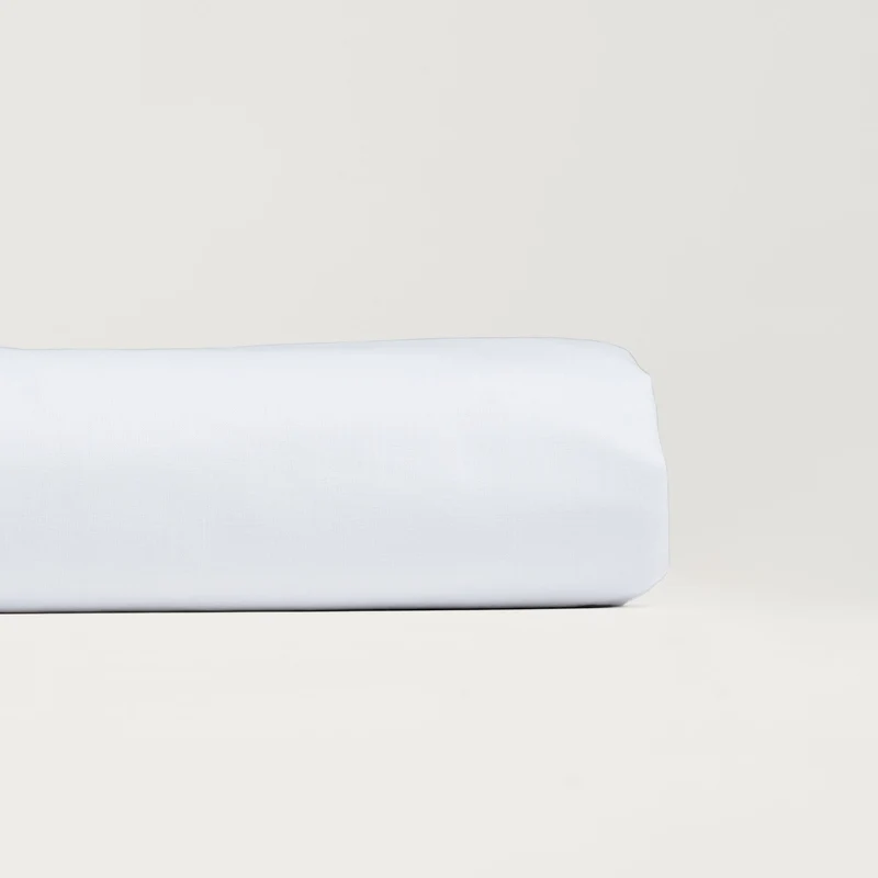 Drap plat en Percale de coton - Blanc