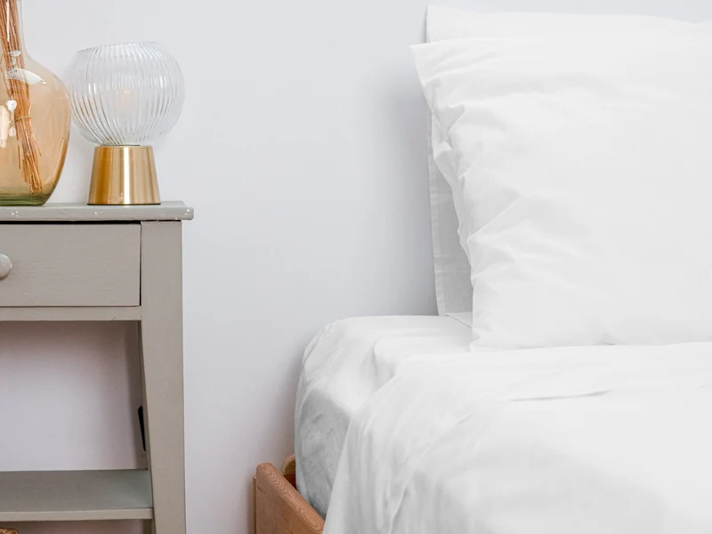 Drap plat en Percale de coton - Blanc