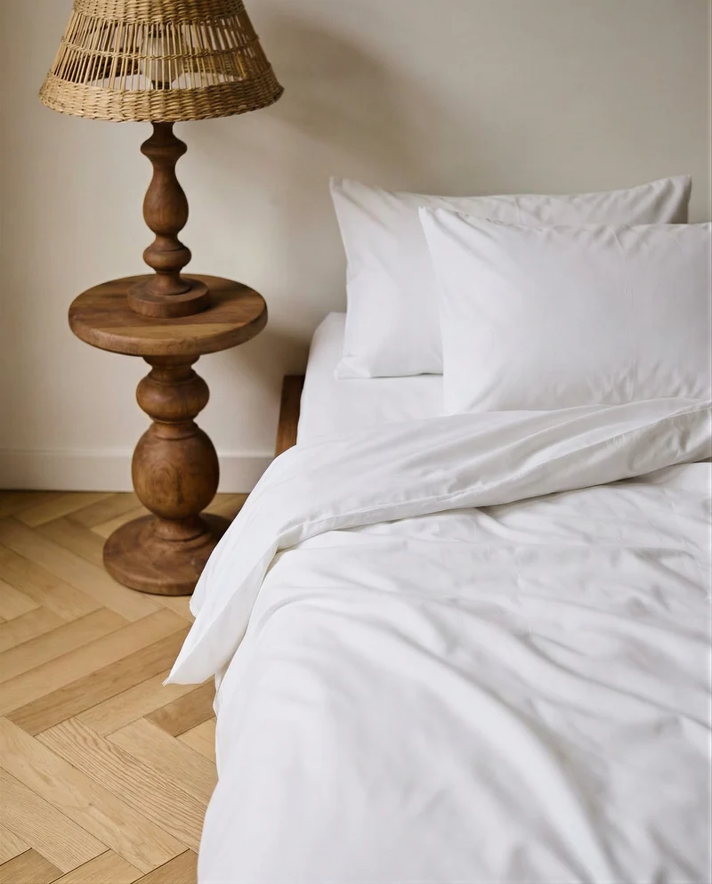 Taies d'oreiller X2 en Percale de coton - Blanc