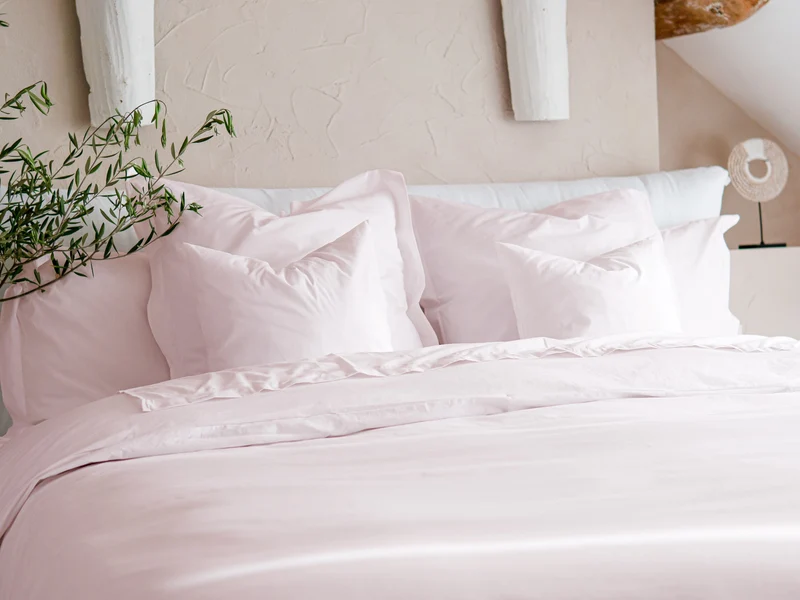 Housse de couette en Percale de coton - Rose poudré