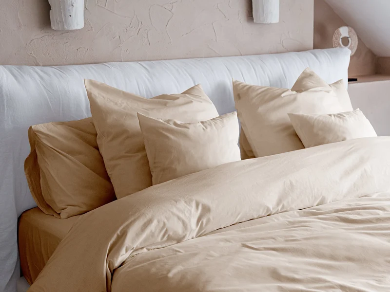 Housse de couette en Percale de coton - Beige