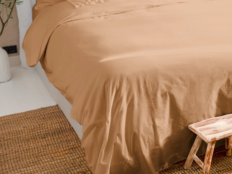 Housse de couette en Percale de coton - Marron