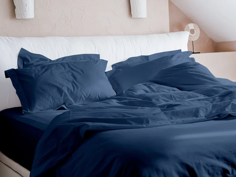 Housse de couette en Percale de coton - Bleu marine