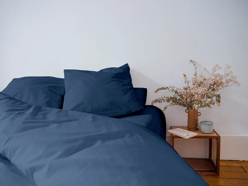 Housse de couette en Percale de coton - Bleu marine