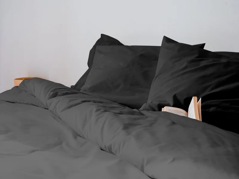 Housse de couette en Percale de coton - Gris anthracite