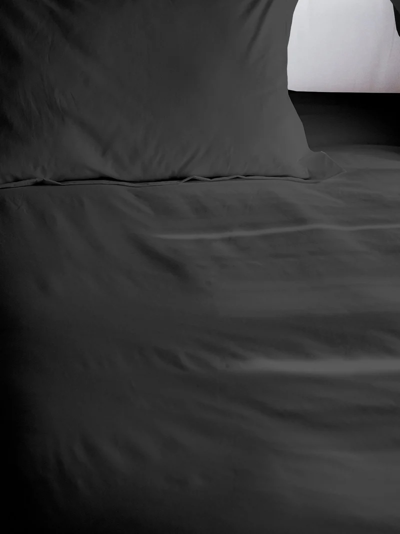 Housse de couette en Percale de coton - Gris anthracite