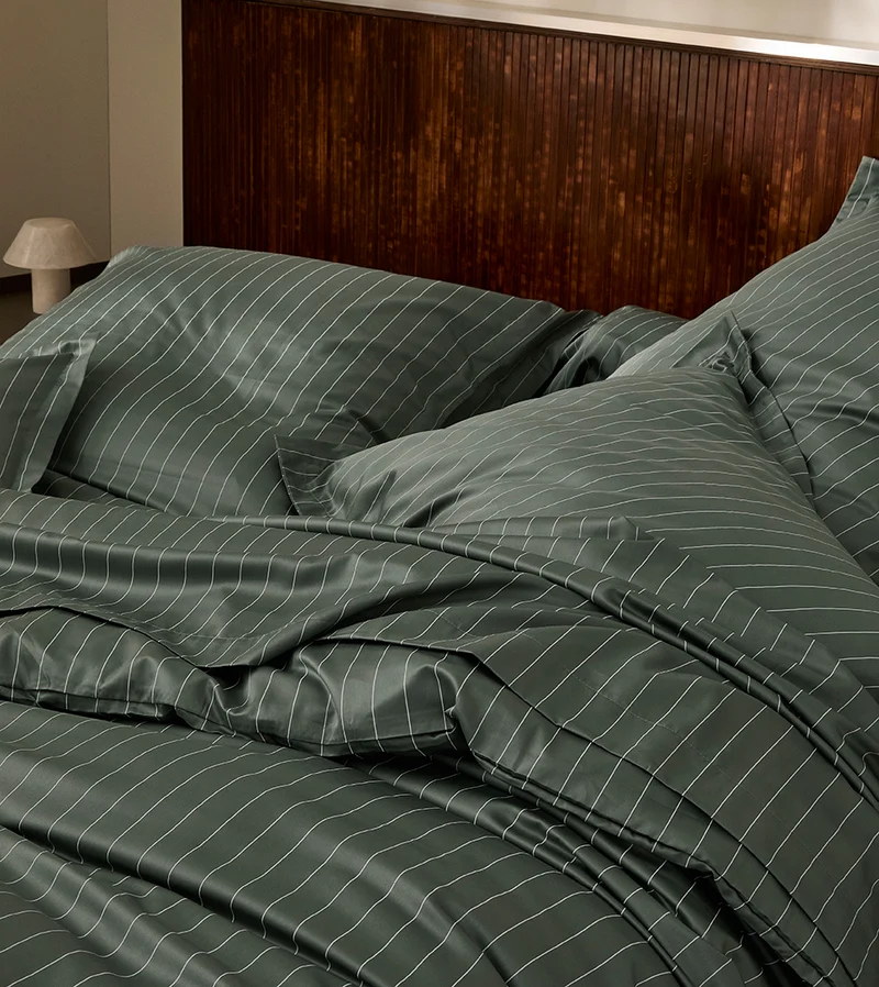 Drap Plat Satin Rayé