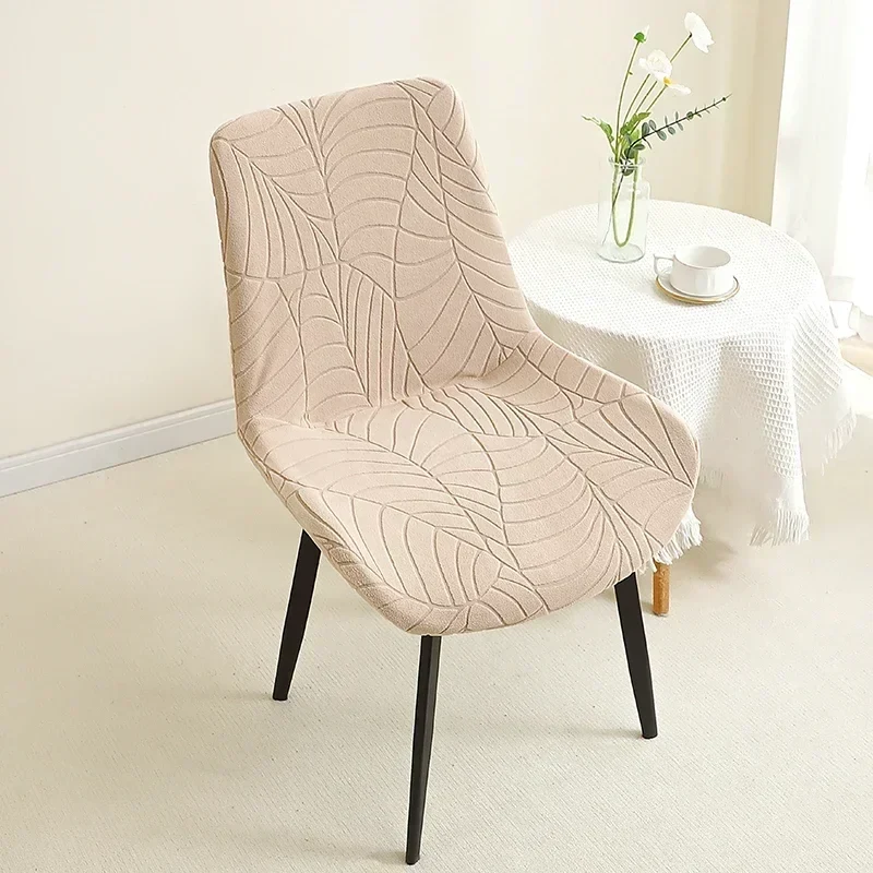 housse de chaise scandinave assise et dossier incurvé arrondi- texture hibiscus