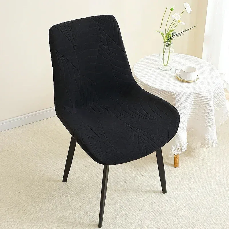 housse de chaise scandinave assise et dossier incurvé arrondi- texture hibiscus