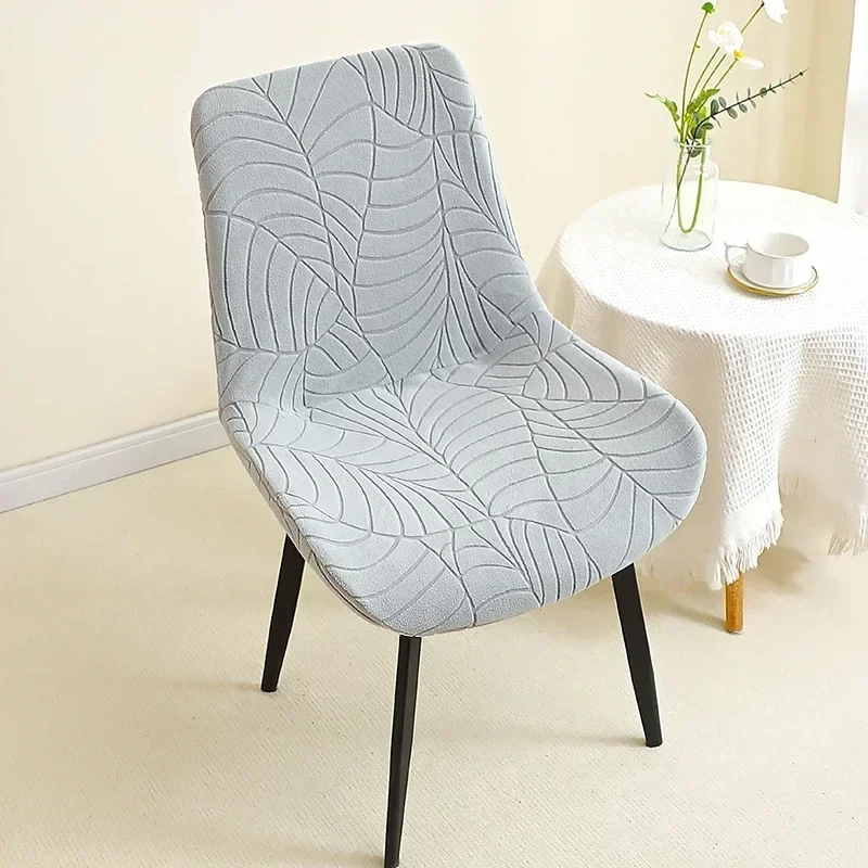 housse de chaise scandinave assise et dossier incurvé arrondi- texture hibiscus