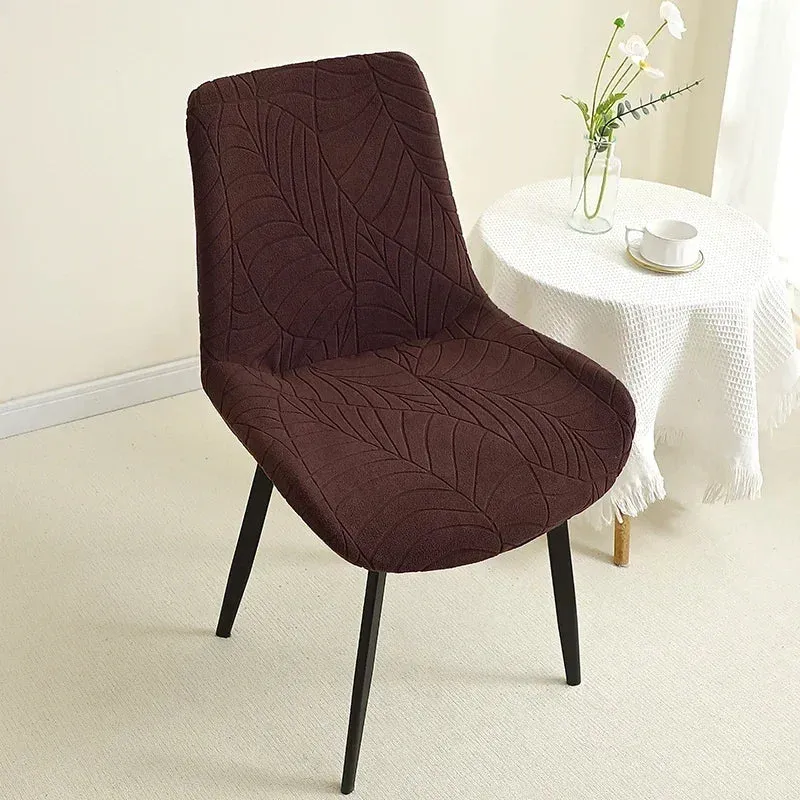 housse de chaise scandinave assise et dossier incurvé arrondi- texture hibiscus