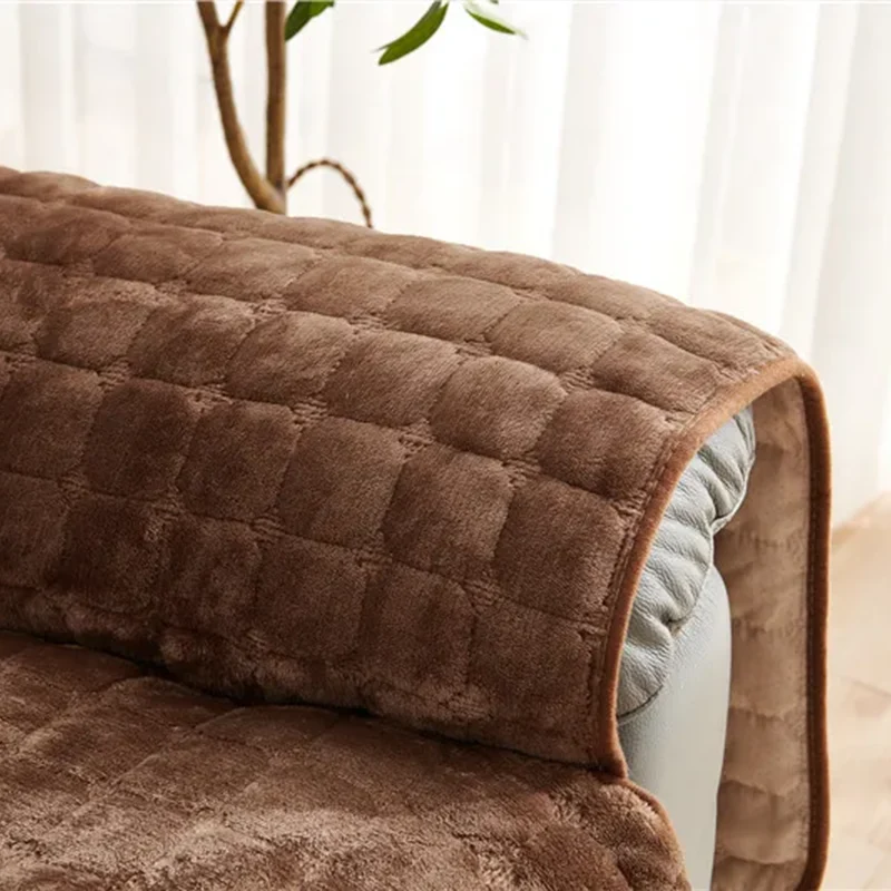 Housse pour fauteuil et canapé relax velours flanelle avec poches intégrées