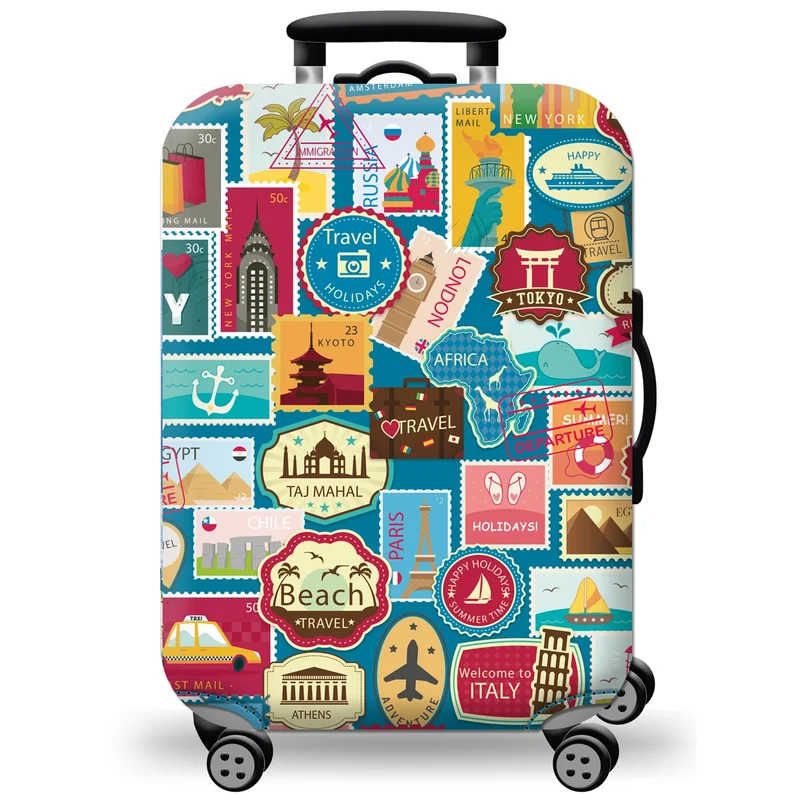 Housse de protection pour valise à roulette cabine ou XL - 20 motifs été
