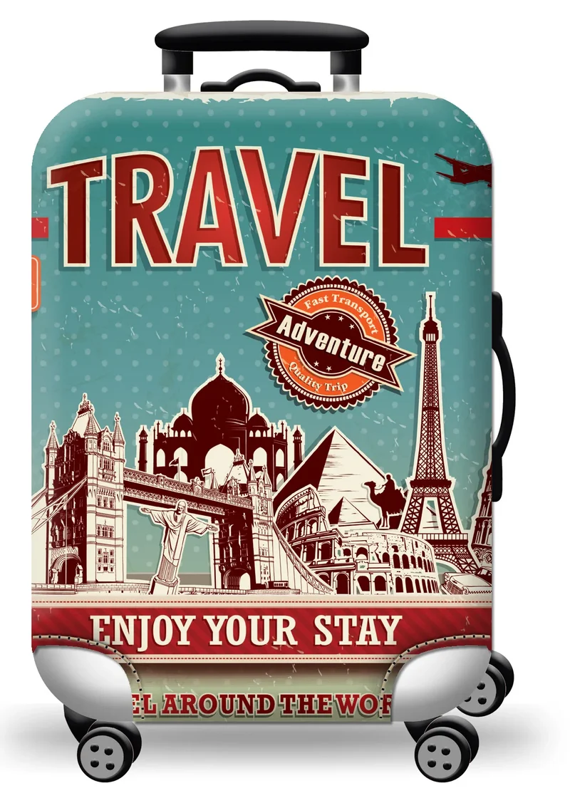 Housse de protection pour valise à roulette cabine ou XL - 20 motifs été