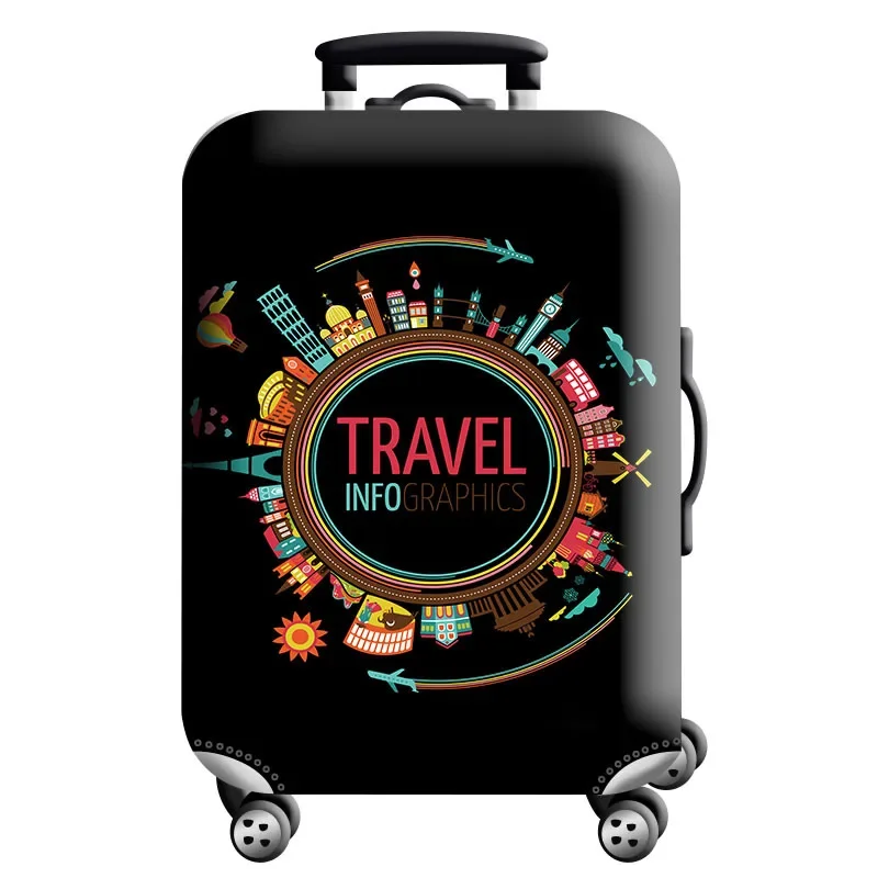 Housse de protection pour valise à roulette cabine ou XL - 20 motifs imprimés