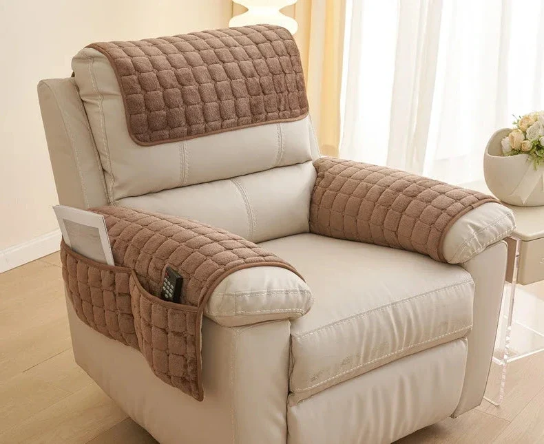 Pad antidérapant de protection pour fauteuil et canapé - velours capitonné