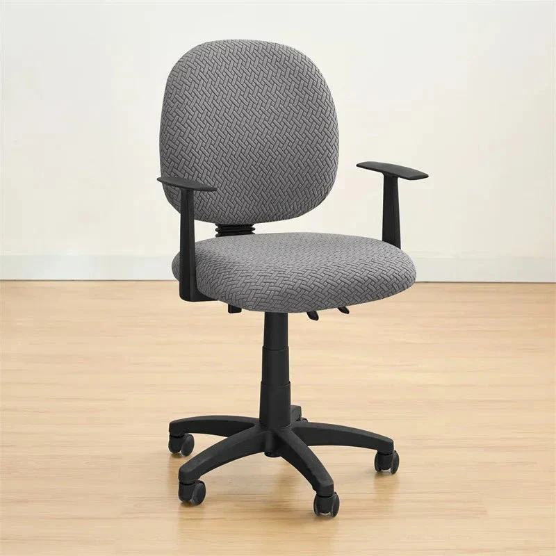 Housse de siège de bureau extensible velours damassé - 2 pièces dossier et assise