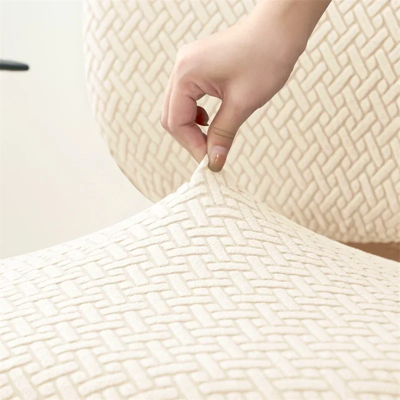 Housse de siège de bureau extensible velours damassé - 2 pièces dossier et assise