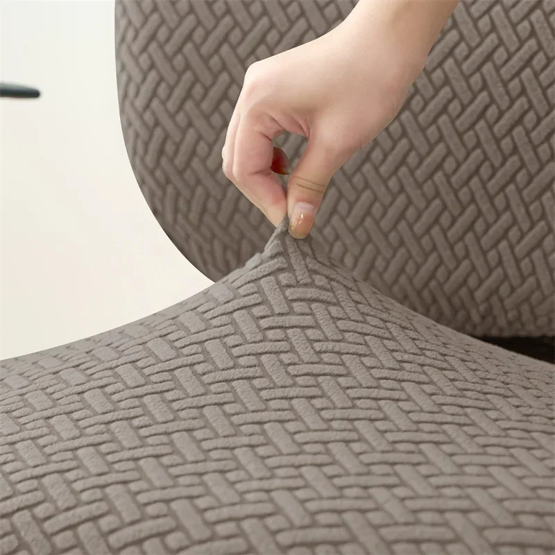 Housse de siège de bureau extensible velours damassé - 2 pièces dossier et assise